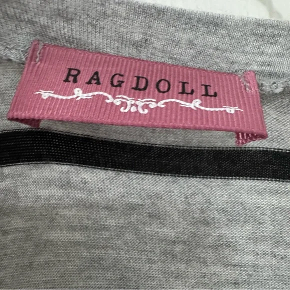 Ragdoll Maternity Grey Black Striped Shirt Size Small - Picture 6 of 6